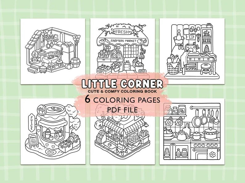 Super Cute Designs of Cozy, Hygge Spaces Coloring Book by Cute Designs